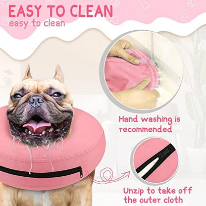 Supet Inflatable Dog Cone Collar for Large Medium Small Dogs, Soft Cone Collar for Dogs Cats, ECollar Doggie Neck Donut Dog Cone Alternative After Surgery - Image 5