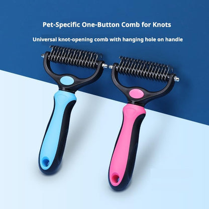 Double-Sided Pet Dematting Comb – 2-in-1 Undercoat Rake for Dogs & Cats, Stainless Steel Blade + PP Handle, Removes Tangles & Floating Hair, Lightweight 113 g, Home Grooming Tool - Image 4