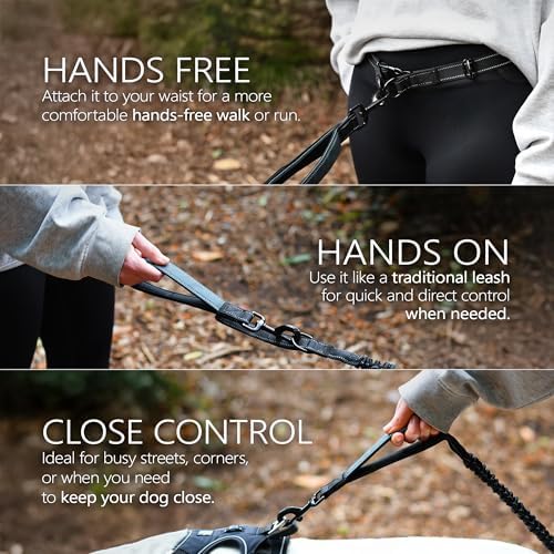 Waist Leash for Dog Walking, Waist Dog Leash for Running, Hands Free with Metal Quick-Release Buckle, Rope Bungee, Neoprene Lumbar Support - Image 5