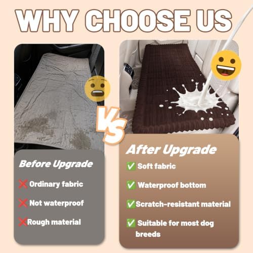 Dog Bed for Car Back Seat, Waterproof Dog Blanket for Car, Dark Brown - Image 7