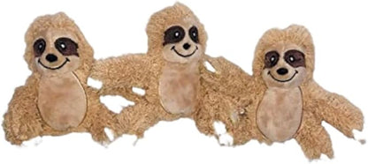 Glow Pups Sloth Dog Toy, Dog Squeaky Toy, Tree with Hide and Squeak Plush Toys for Dogs, Toy, Puzzle Toy for Small and Medium Size Dogs. (3 Pack: Replacement Animals, Sloth)