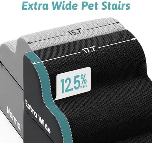 COZY KISS Detachable Wide Stairs for Small Dogs, Pet Steps for Bed, Black - Image 3