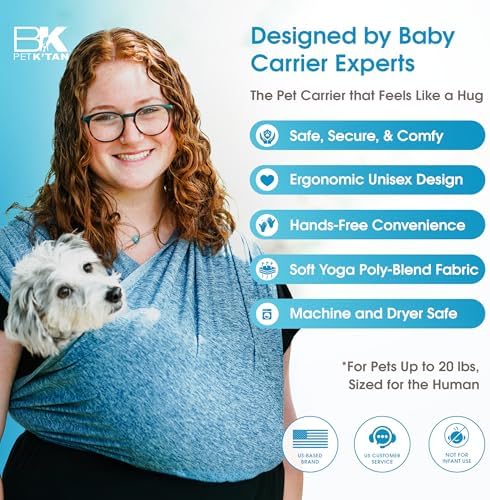 Pet K’tan Anti Anxiety Wearable Cat & Dog Carrier – Hands-Free Front Facing Adjustable Pet Cuddler Sling for Small to Medium Pets & Puppies up to 20 lbs | Pawquamarine | X-Small - Image 2