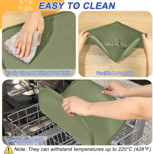 SMILOOL Waterproof Silicone Pet Food Mat with Raised Edge for Dog & Cat - Image 6