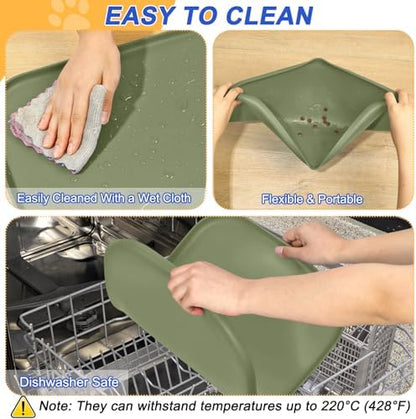 SMILOOL Waterproof Silicone Pet Food Mat with Raised Edge for Dog & Cat - Image 6