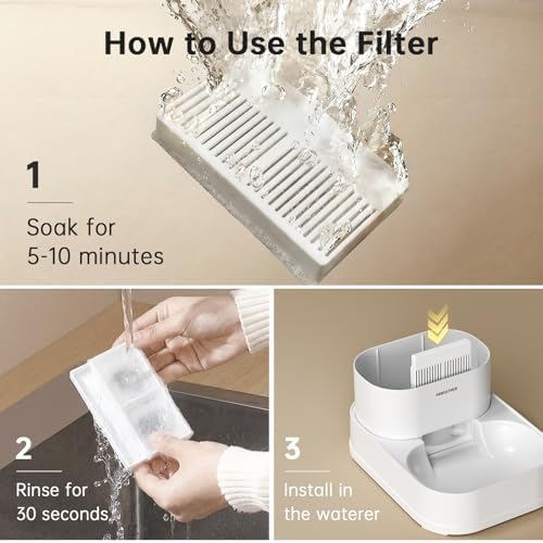 PAWGETHER® 6Pack Filters for PAWGETHER Gravity Pet Water Dispenser Cat Waterer Filter Keep Water Fresh and Clean - Image 6