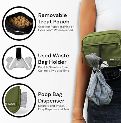 Pup Culture Dog Treat Pouch with Poop Bag Dispenser and Removable Treat Pouch | Cross Body Dog Walking Bag | The Perfect Puppy Training Tool and Even Better Gift - Image 4