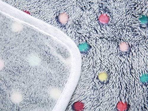 1 Pack 3 Blankets Super Soft Cute Dot Pattern Pet Blanket Flannel Throw for Dog Puppy Cat Blue/Purple/Grey Large - Image 4