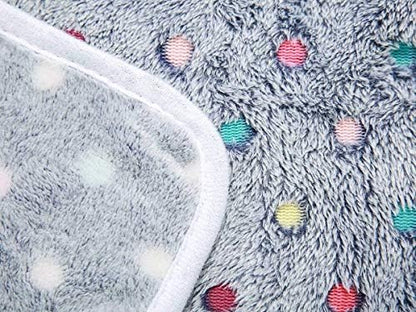 1 Pack 3 Blankets Super Soft Cute Dot Pattern Pet Blanket Flannel Throw for Dog Puppy Cat Blue/Purple/Grey Large - Image 4