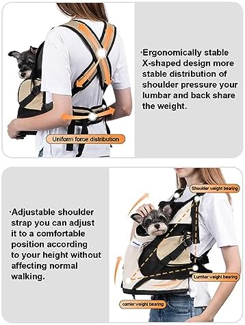 Dog Carriers for Small Dogs,Dog Backpack with 2 Pocket for Travel,Comfortable Dog Front Carrier Suitable for Dogs 8-18 pounds Machine Washable (Beige) - Image 5