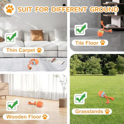 Interactive Dog Toy, [Newly Upgraded] Motion Activated Rolling Squeaky Ball for Medium/Large Dogs, Automatic Moving Dogs Ball for Boredom, USB Rechargeable(Orange) - Image 6