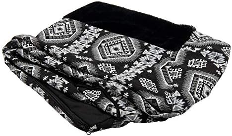 Furhaven Replacement Dog Bed Cover Plush & Southwest Kilim Décor Sofa-Style, Machine Washable - Black Medallion, Jumbo Plus (XX-Large) by FurHaven