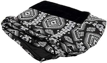 Furhaven Replacement Dog Bed Cover Plush & Southwest Kilim Décor Sofa-Style, Machine Washable - Black Medallion, Jumbo Plus (XX-Large) by FurHaven