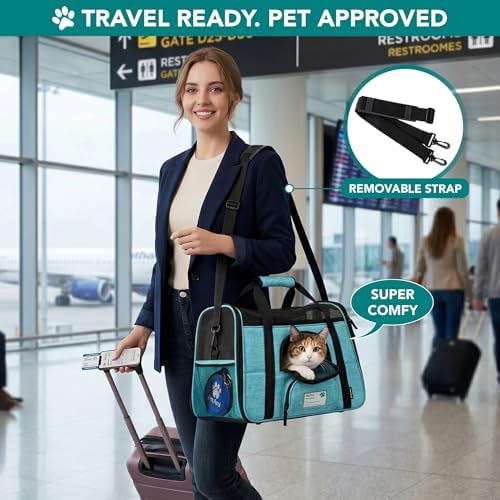 PetAmi Airline Approved Pet Carrier for Cats Small Dogs, Small Heather Blue - Image 5