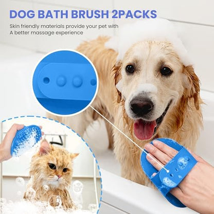 Self Cleaning Shedding Brush - 5-in-1 Professional Pet Grooming Kit Skin Friendly Grooming Tool for Dogs, Cats, and Puppies, Deshedding and Hair Removal for Long and Short Haired Pets, Blue - Image 6