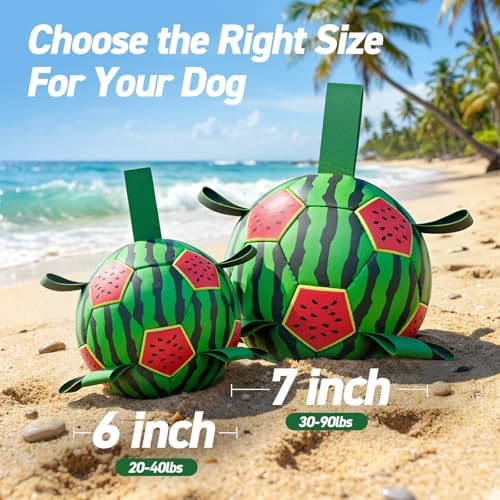 QDAN Dog Water Pool Toys: Dog Soccer Ball with Straps, Waterproof Dog Balls Swimming Beach Balls for Summer Outdoor Games (6 Inch) - Image 7