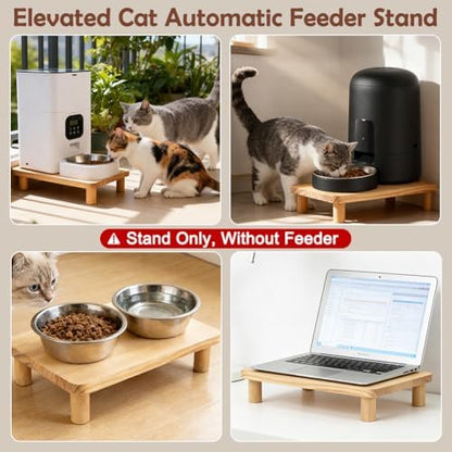 SZEE Cat Food Stand, Elevated Cat Feeder Stand for Automatic Feeder & Bowls - Image 4