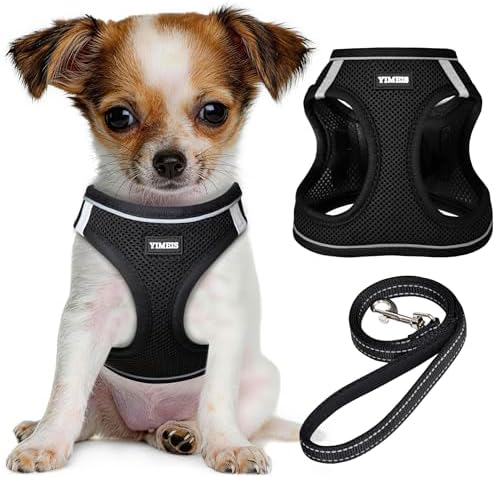 No Pull Dog Puppy Harness and Leash Set Reflective Mesh Vest X-Small by YIMEIS