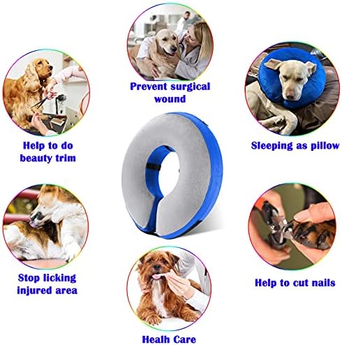 Protective Inflatable Recovery Collar, Soft Blow-up Dog Cone Collar, Pet Donut Cone Collar, Comfy Elizabethan Collar After Surgery for Large Dog to Prevent from Biting & Scratching - Image 4