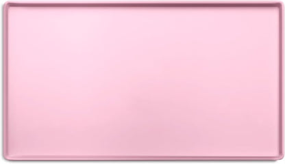 CatGuru Cat Food Mat, Small & Large Pet Feedingd Mat, 100% Waterproof Cat Mats for Food and Water, Silicone Mats for Pet Bowls, Non-Slip Placemat for Water Bowl or Fountain (Small, Pink)