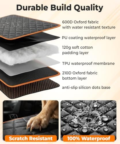 INDCAN Dog Car Seat Cover for Back Seat, Waterproof Hammock for Car & SUV - Image 4
