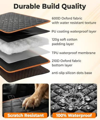 INDCAN Dog Car Seat Cover for Back Seat, Waterproof Hammock for Car & SUV - Image 4