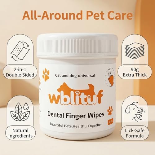 Dog Dental Wipes and Dog Teeth Cleaning Wipes, Puppy Tooth Brushing Kit Alternative for Dental Wipes for Dogs Teeth and Cat Tooth Brush Use, Non Woven Lick Safe No Rinse, 50 Count - Image 6