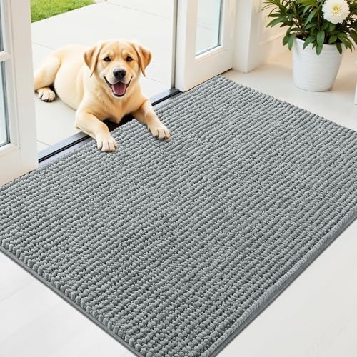 OLANLY Dog Door Mat for Muddy Paws 44x32, Extra Absorbent Chenille Mud Mat by OLANLY