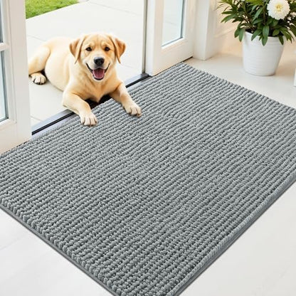 OLANLY Dog Door Mat for Muddy Paws 44x32, Extra Absorbent Chenille Mud Mat by OLANLY