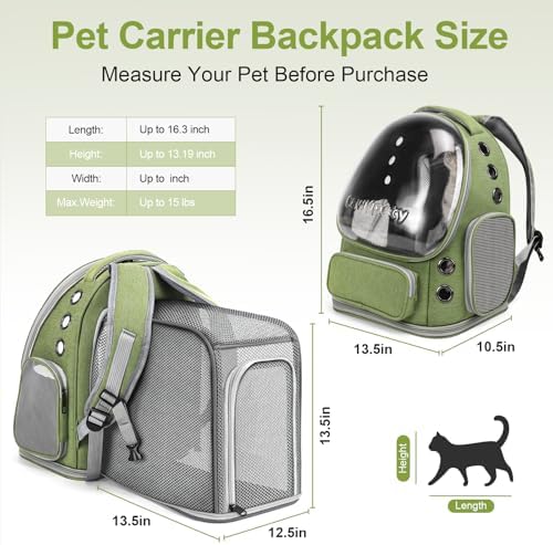 Cawypety Expandable Cat Backpack Large Space Cat Bubble Backpack Carrier - Image 4