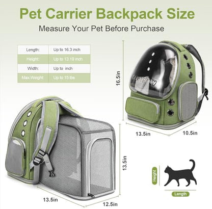 Cawypety Expandable Cat Backpack Large Space Cat Bubble Backpack Carrier - Image 4