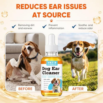 Dog Ear Cleaner and Infection Treatment,Natural Ear Drops for Dogs, Gentle Relief for Itching, Irritation, Wax Build-Up & Infections,Safe Ear Cleaning Solution for All Breeds & Ages - Image 4