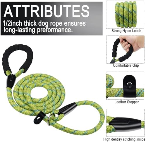 6 FT Heavy Duty Dog Leashes with Comfortable Padded Handle,Blue Green - Image 2