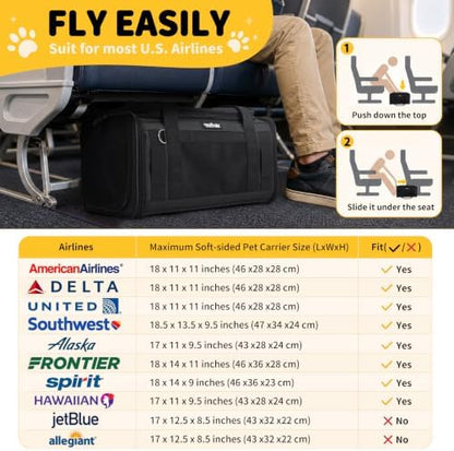 Apollo Walker Cat Carrier Airline Approved Expandable Black - Image 4