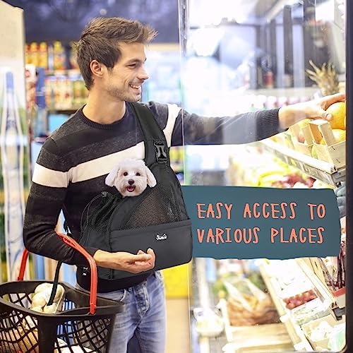 Lukovee Pet Sling, Hands Free Hard Bottom Papoose for Puppy Small Dogs - Image 6