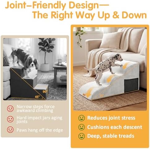 Topmart High Density Extended Foam Dog Ramp&Steps 3 Tiers,15.7" High - Image 2