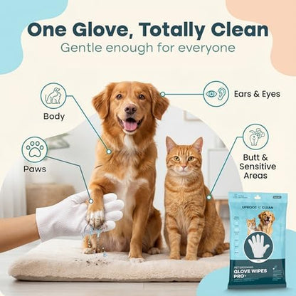 Uproot Clean Pet Grooming Gloves: Deodorizing & Grooming, 1-Month Supply - Image 4