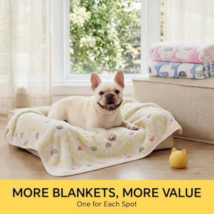 Luciphia 3 Pack Cute Dog Blankets Soft Fleece for Small Puppy Cat,23"x16" - Image 6
