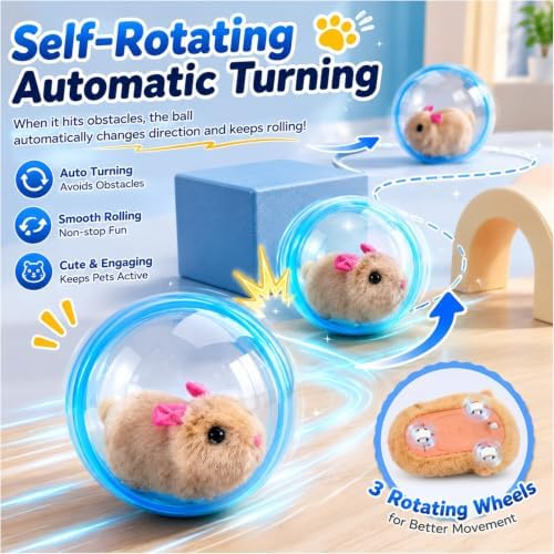 Self-Rolling Interactive Cat Ball 360° Automatic Moving Pet Toy2026 New Self-Rolling Interactive Cat Ball Realistic Animal Automatic Moving Rolling - Image 6
