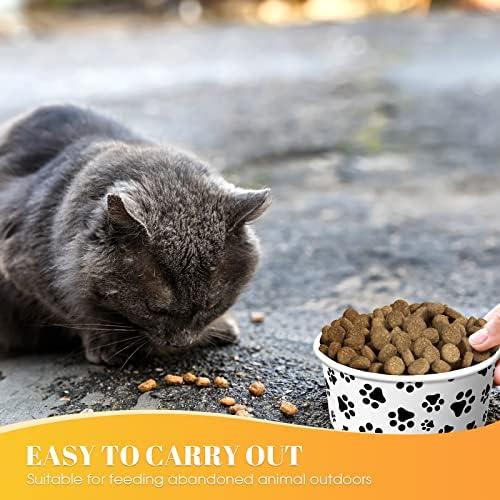 Potchen 60 Pieces Disposable Pet Bowls, Paper, Small Dog Bowls with Cute Pattern, Suitable for Dry and Wet Food, Picnic, Camping, Travel - Image 6