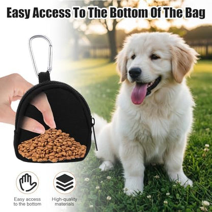 2 PCS Dog Treat Pouches for Pet Training 3in Mini Black Portable Dogs Treats Bag for Travel Outdoor Use Reusable Small Dogs Treats Container - Image 5