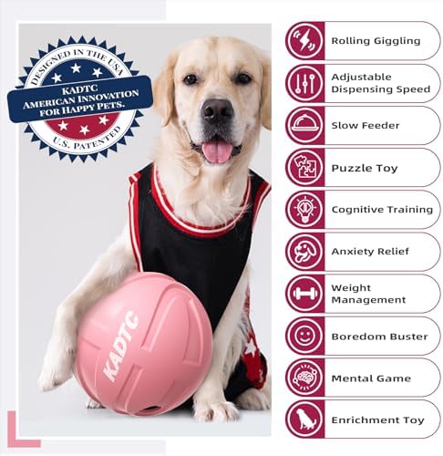 KADTC XL, Rolling Dog Treat Dispenser Toys Wobble Giggle Ball Slow Feeder - Image 2