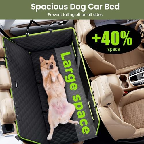 Dog Car Seat Cover for Back Seat, Waterproof Leather Fabric Back Seat Extender for dogs 52.4 * 24.4in, Foldable in The Car, Hard PVC Panels Bottom Support to 330 lbs, for Cars/Mid-Size SUV/Small Truck - Image 4