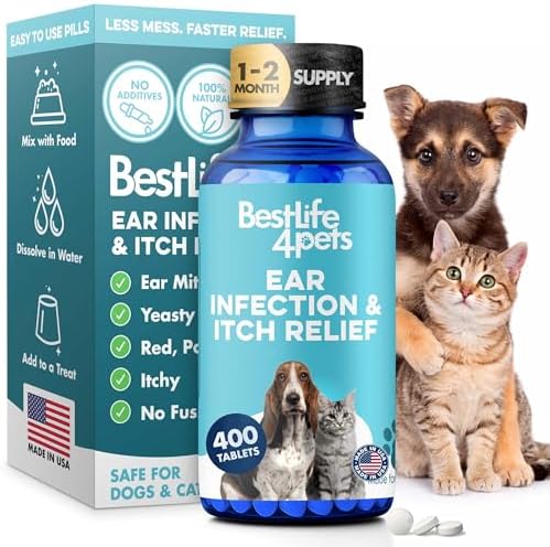 BestLife4Pets Itch Relief and Ear Infection for Dogs & Cats - 400 Pills by BestLife4Pets