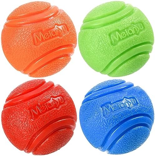 4 Pcs Rubber Balls, 2.75in/7cm in Diameter for Large Dogs Over 60 Lbs - High Bounce, Waterproof, Chew Resistant Toy Balls Belgian Malinois Gifts (7cm) by Vitalili