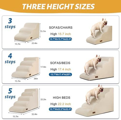 Aodisman Dog Stairs for High Bed,5-Step Pet Ramp for Small Dogs and Cats - Image 4