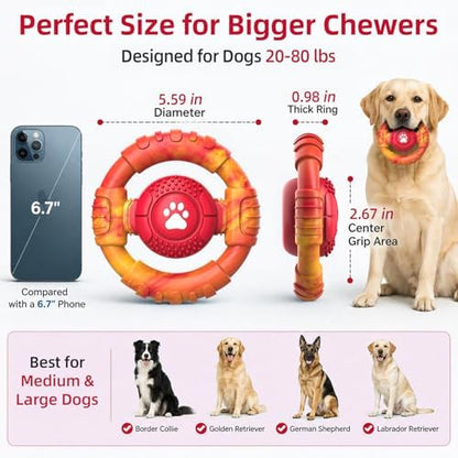 Pamlulu Tough Dog Toys for Aggressive Chewers, Indestructible Dog Toy for Large Dogs, Nylon Chew Toys for Medium Large Breed, Interactive Dog Toys to Keep Them Busy, Dog Birthday - Image 3