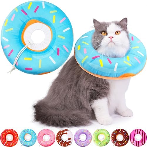 Hpetppy Cat Cone Collar Soft, Cat Recovery Collar for Wound Healing Cute Cat Donut Adjustable Cat Cones to Stop Licking Comfortable Lightweight Neck Elizabethan Collars for Cats Kittens After Surgery by Hpetppy