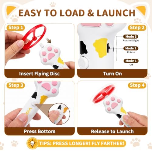 Interactive Cat Disc Launcher Toy, Rechargeable with 8 Flying Discs - Image 6