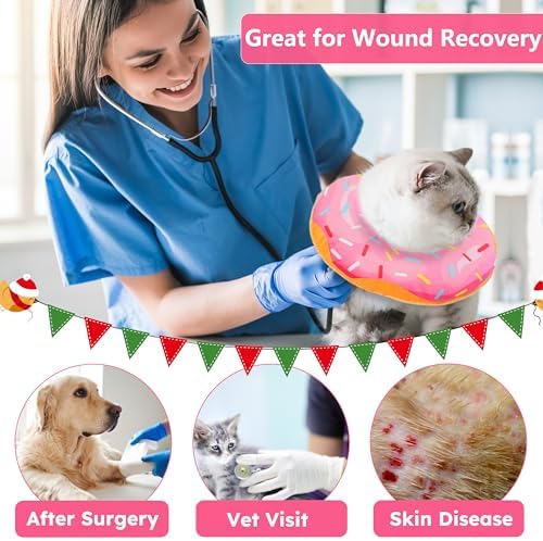 Hpetppy Cat Cone Collar Soft, Cat Recovery Collar for Wound Healing Cute Donut Adjustable Kitten Cones to Stop Licking Comfortable Lightweight Neck Elizabethan Collars for Kittens After Surgery - Image 6